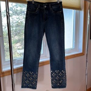 Joseph Ribkoff cropped frayed hem jeans